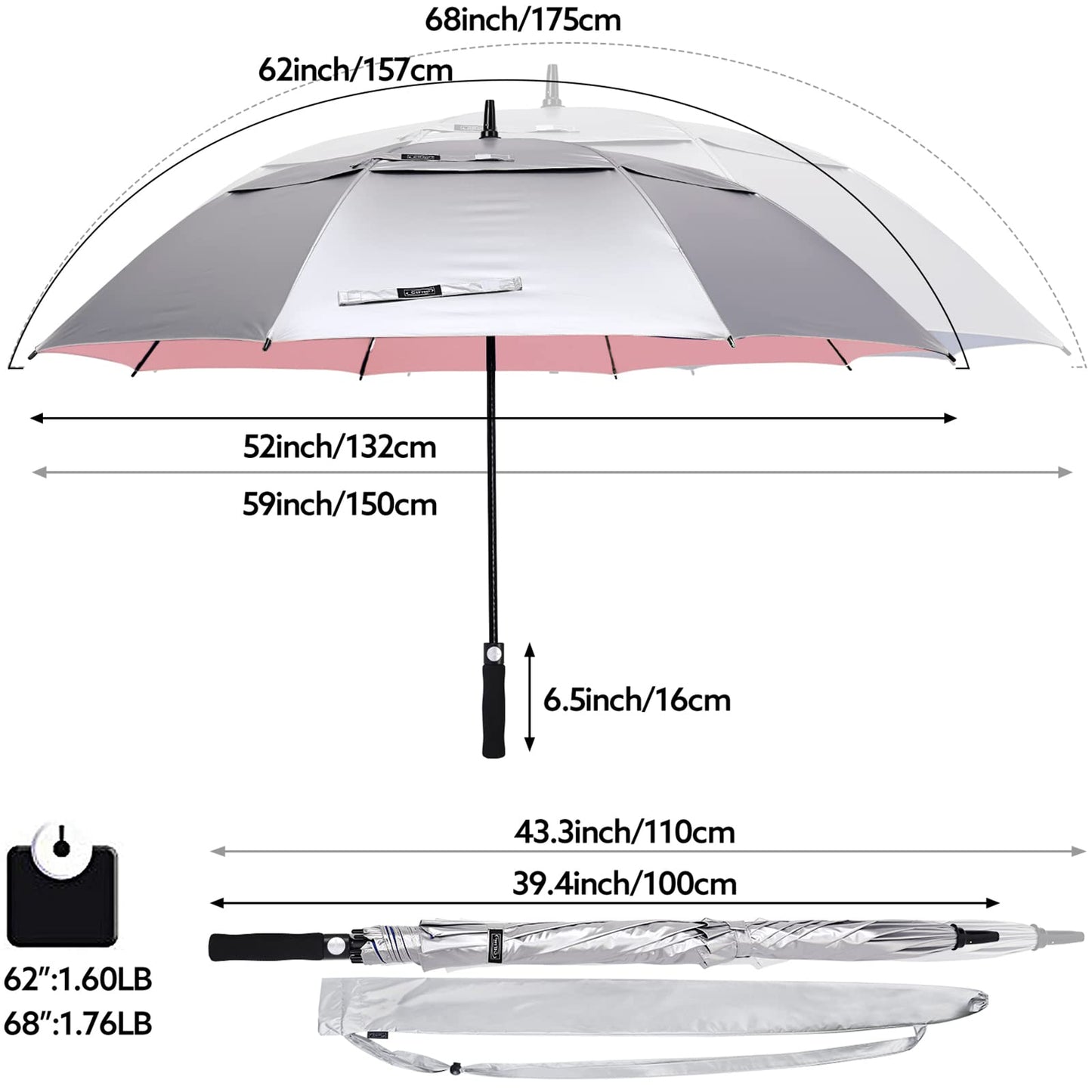 G4Free UV Protection Windproof Sun Rain Umbrellas