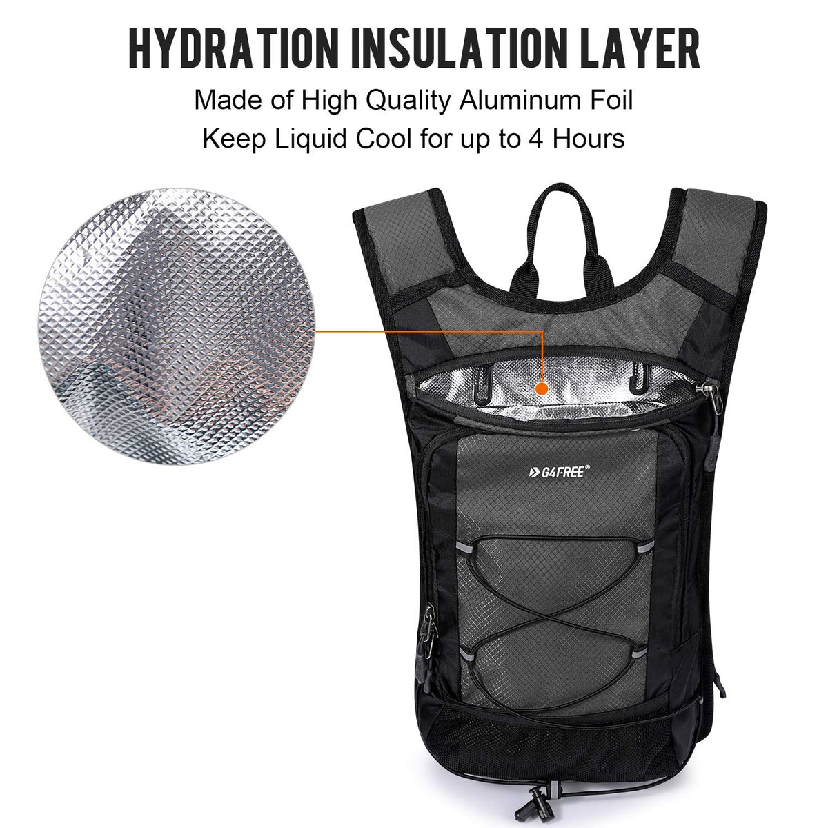 G4Free Activewear - G4Free Insulated Hydration Backpack Pack with 2L BPA -D02V741A-D02V741B-D02V741E