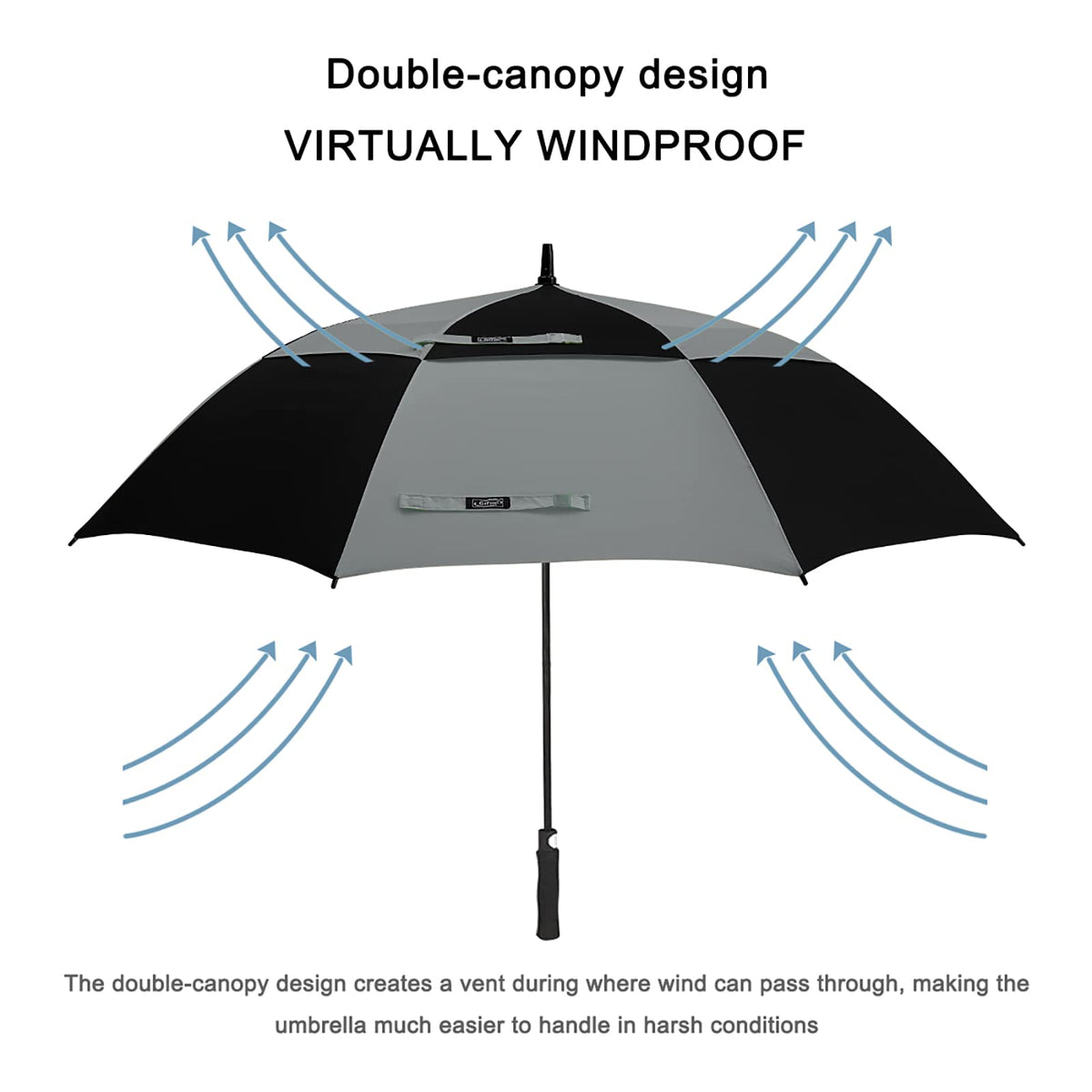 G4Free G4Free Automatic Open Golf Umbrella Double Canopy Vented Stick Umbrellas