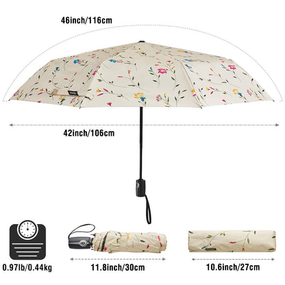 G4Free 46 Inch Auto Open UPF 50+ UV Protection Large Travel Umbrella