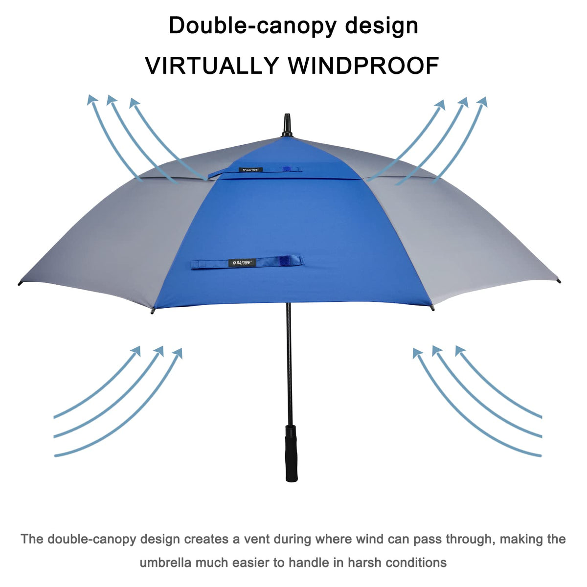 G4Free G4Free Automatic Open Golf Umbrella Double Canopy Vented Stick Umbrellas