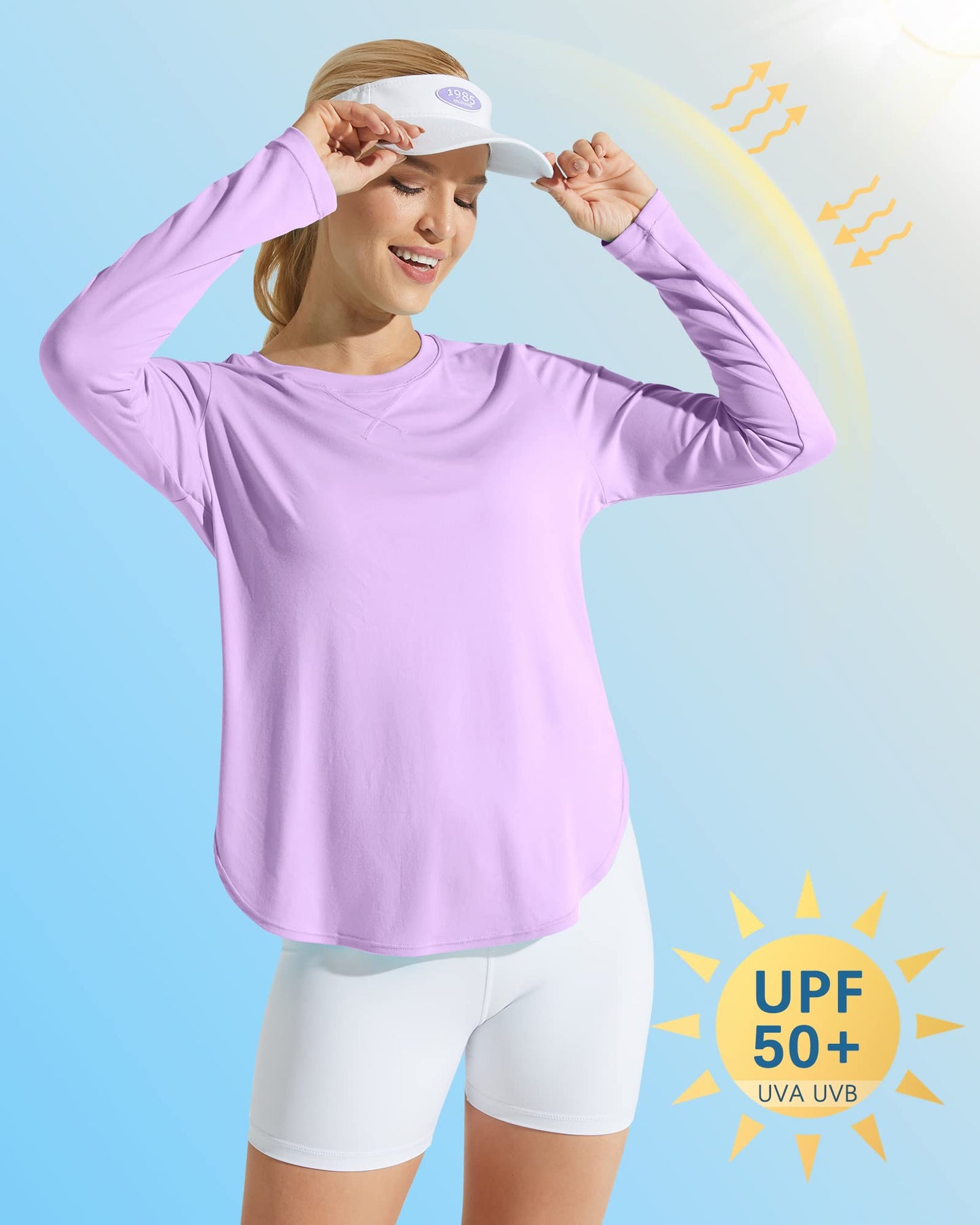 G4Free Women's UPF 50+ UV Loose Long Sleeve Workout Sun Shirt