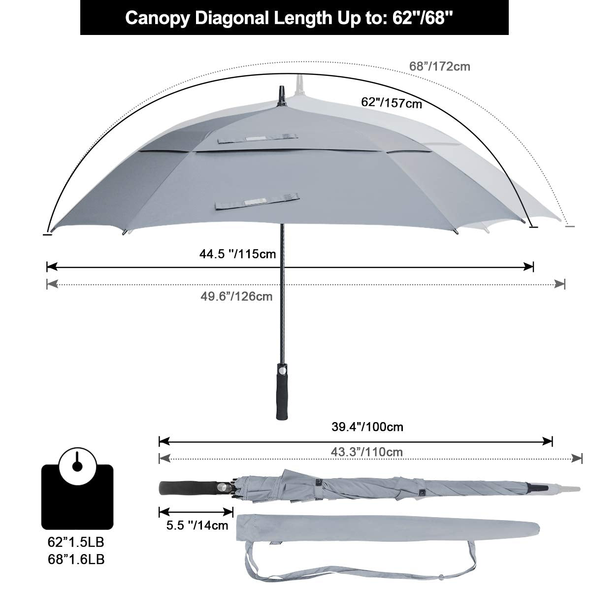 G4Free Square Windproof Auto Open Stick Umbrella