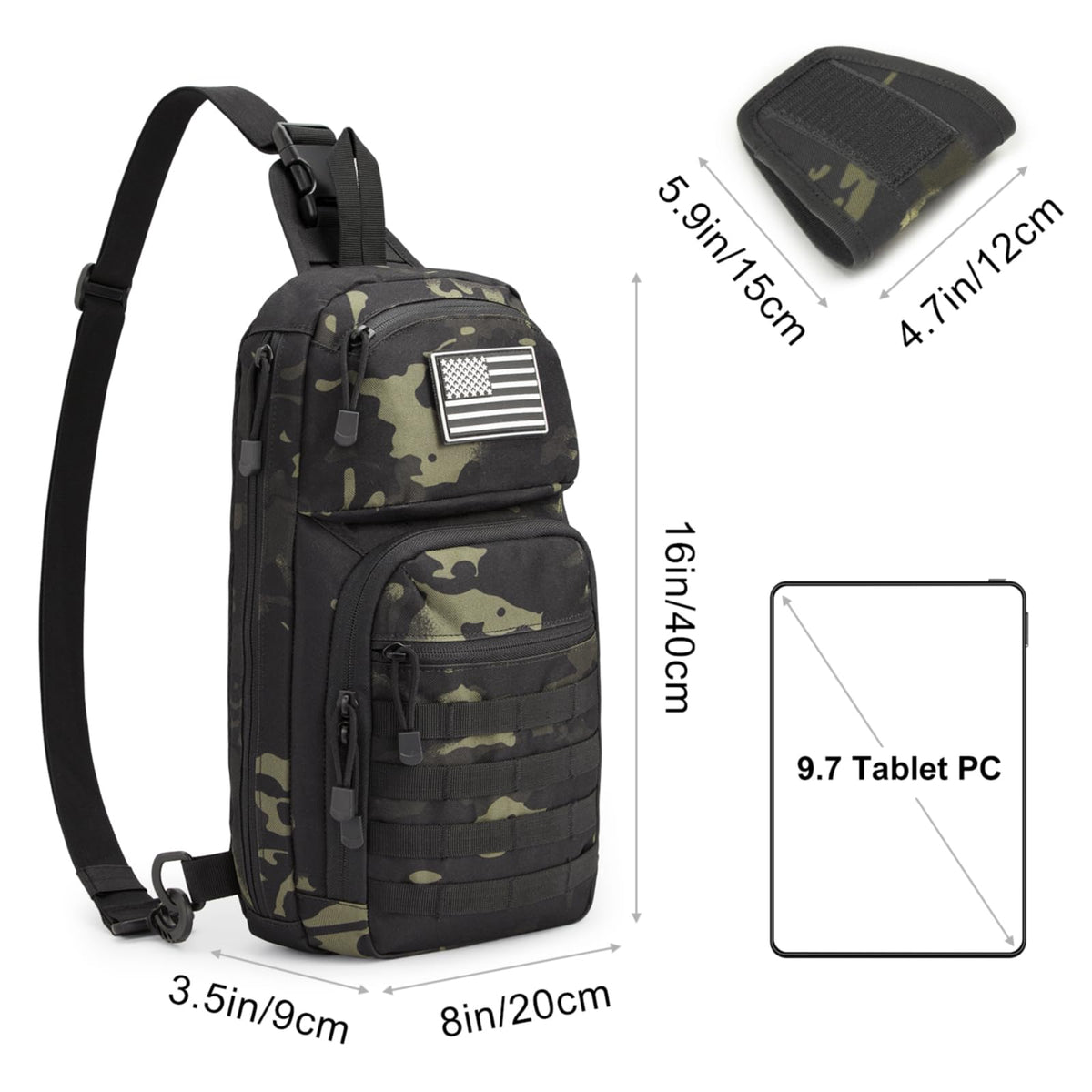G4Free Activewear - G4Free 10L Tactical EDC Sling Bag -TN23B216D-TN23B216C-TN23B216B-TN23B216A