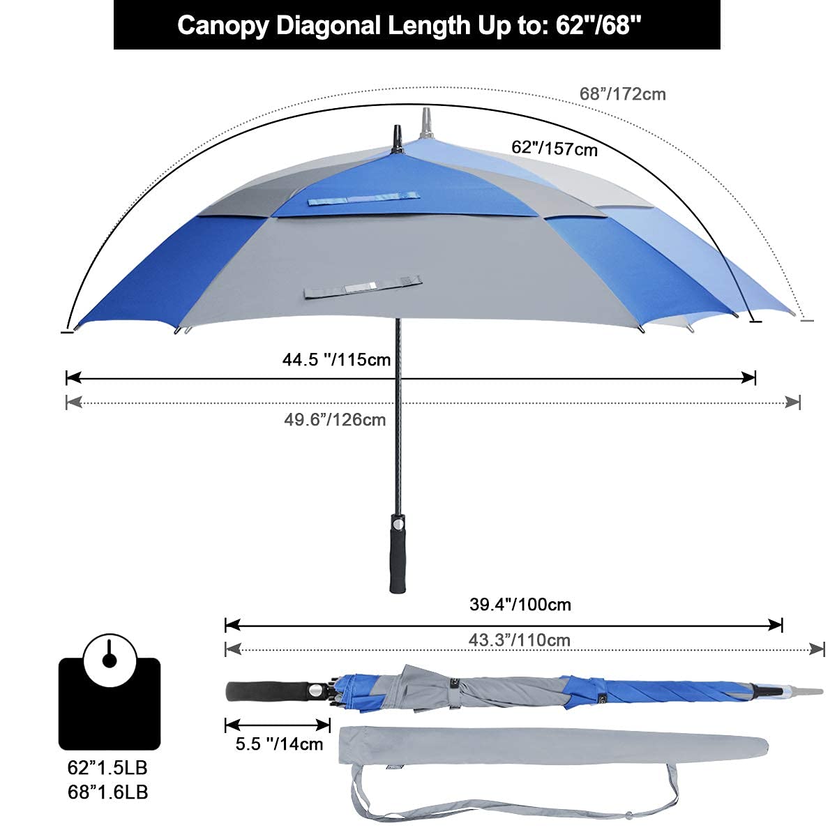 G4Free Square Windproof Auto Open Stick Umbrella