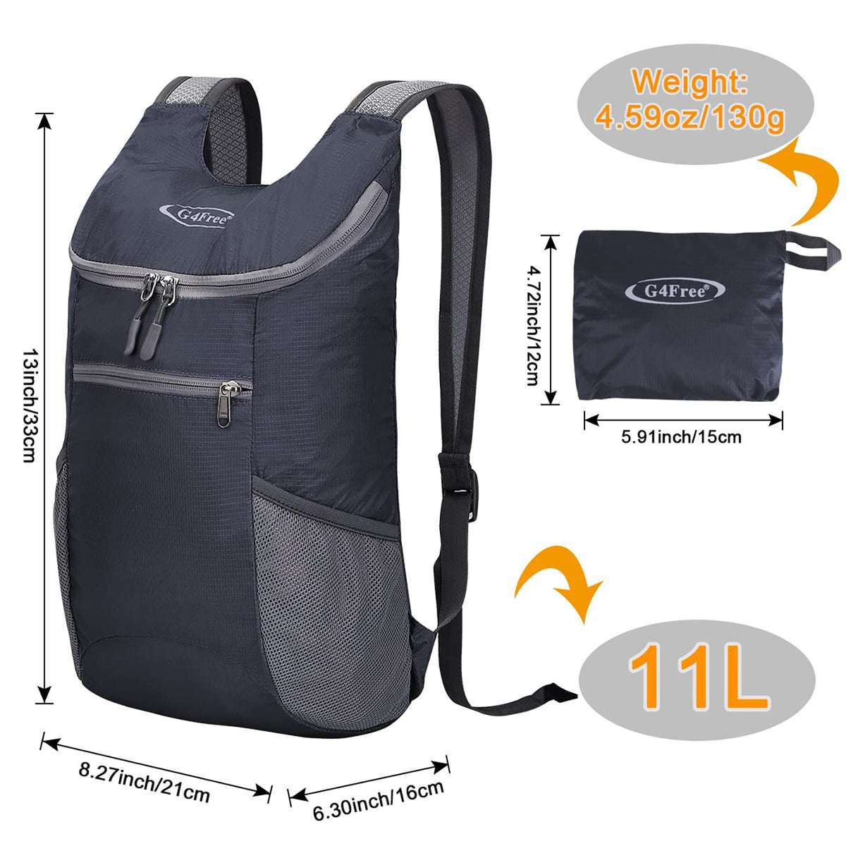 G4Free G4Free 11L Lightweight Hiking Backpack for Men And Women