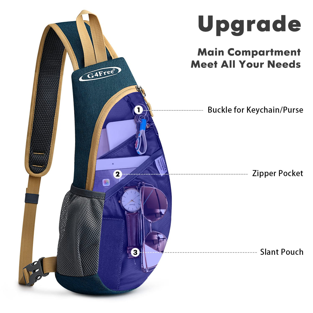 G4Free G4Free Sling Bags Men Shoulder Backpack Small Cross Body Chest Sling Backpack