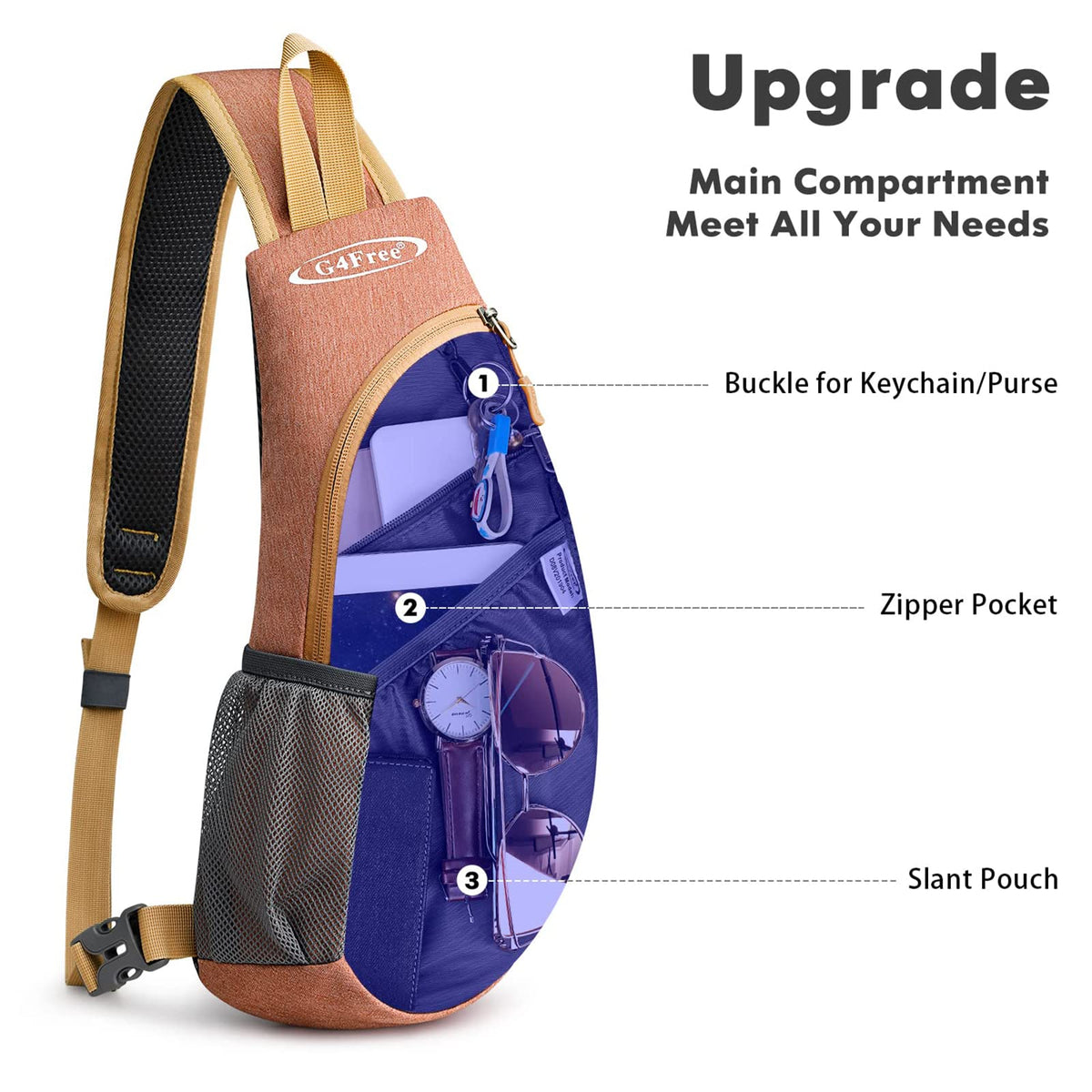 G4Free G4Free Sling Bags Men Shoulder Backpack Small Cross Body Chest Sling Backpack