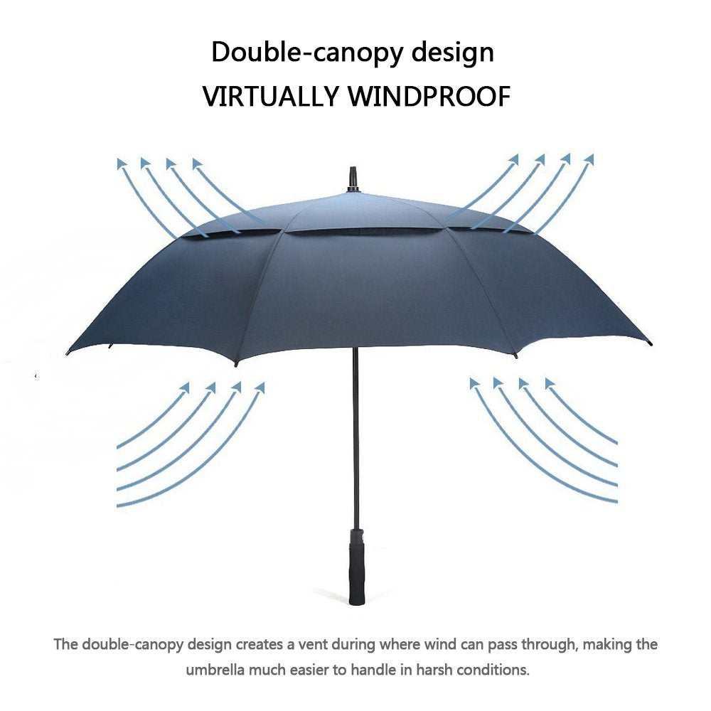G4Free G4Free Automatic Open Golf Umbrella Double Canopy Vented Stick Umbrellas