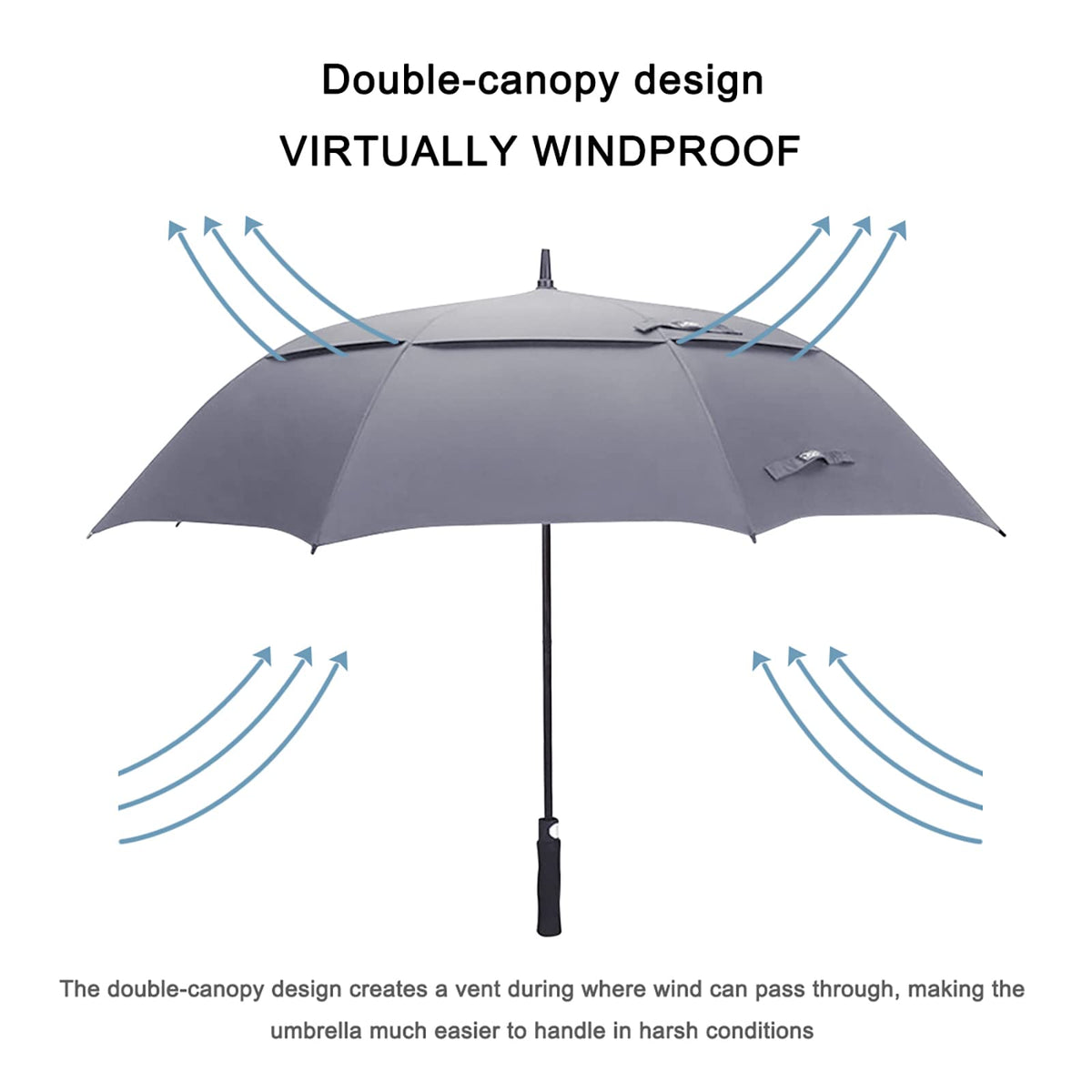 G4Free G4Free Automatic Open Golf Umbrella Double Canopy Vented Stick Umbrellas