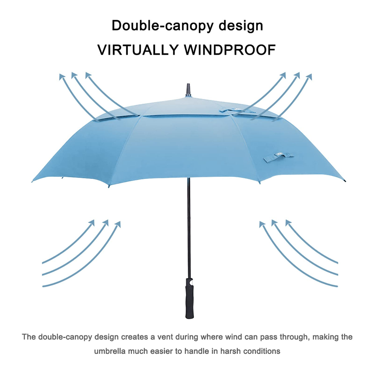 G4Free G4Free Automatic Open Golf Umbrella Double Canopy Vented Stick Umbrellas