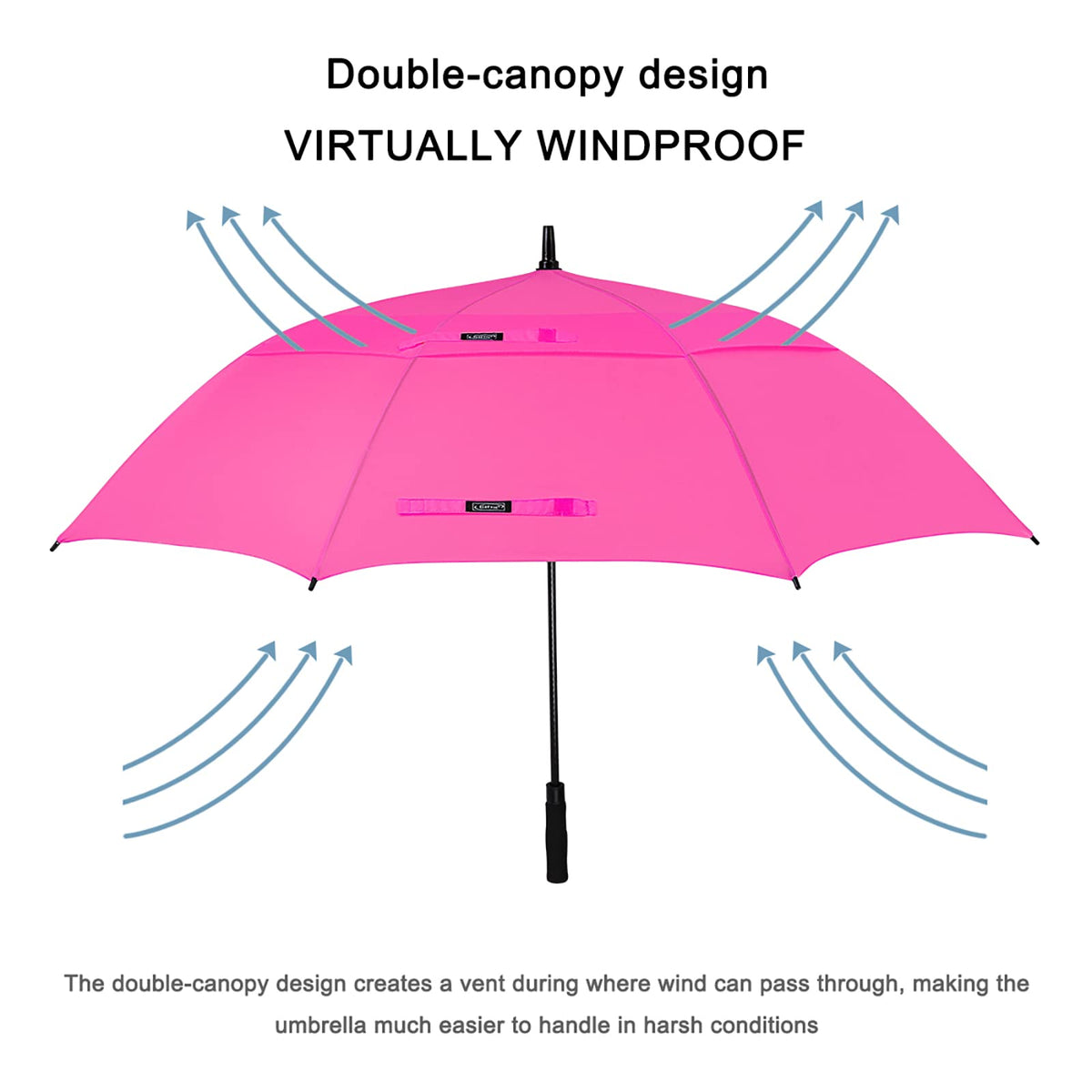 G4Free G4Free Automatic Open Golf Umbrella Double Canopy Vented Stick Umbrellas