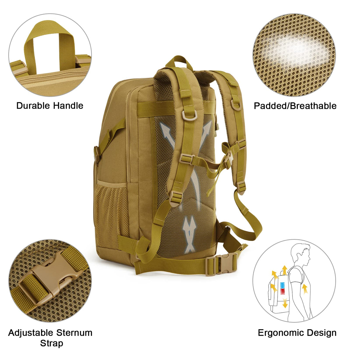 G4Free Activewear - G4Free 35L Military Tactical Backpack Survival Molle Pack -TN22B147B