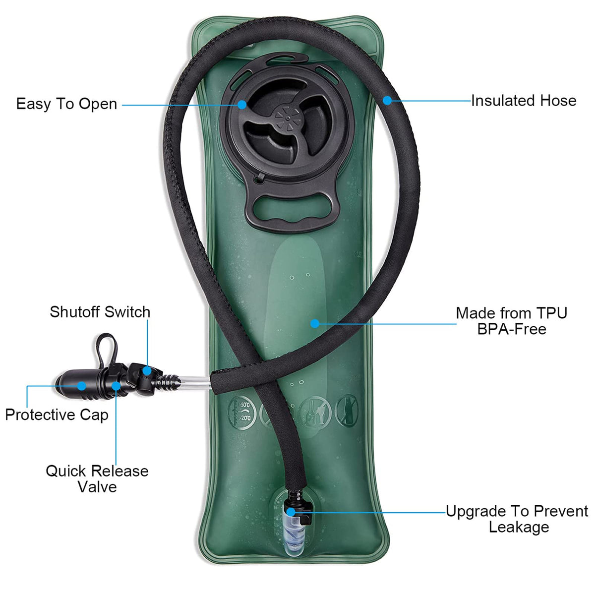 G4Free Activewear - G4Free Military Tactical Hydration Backpack with 3L Upgraded Bladder -D02V560A-D02V560B