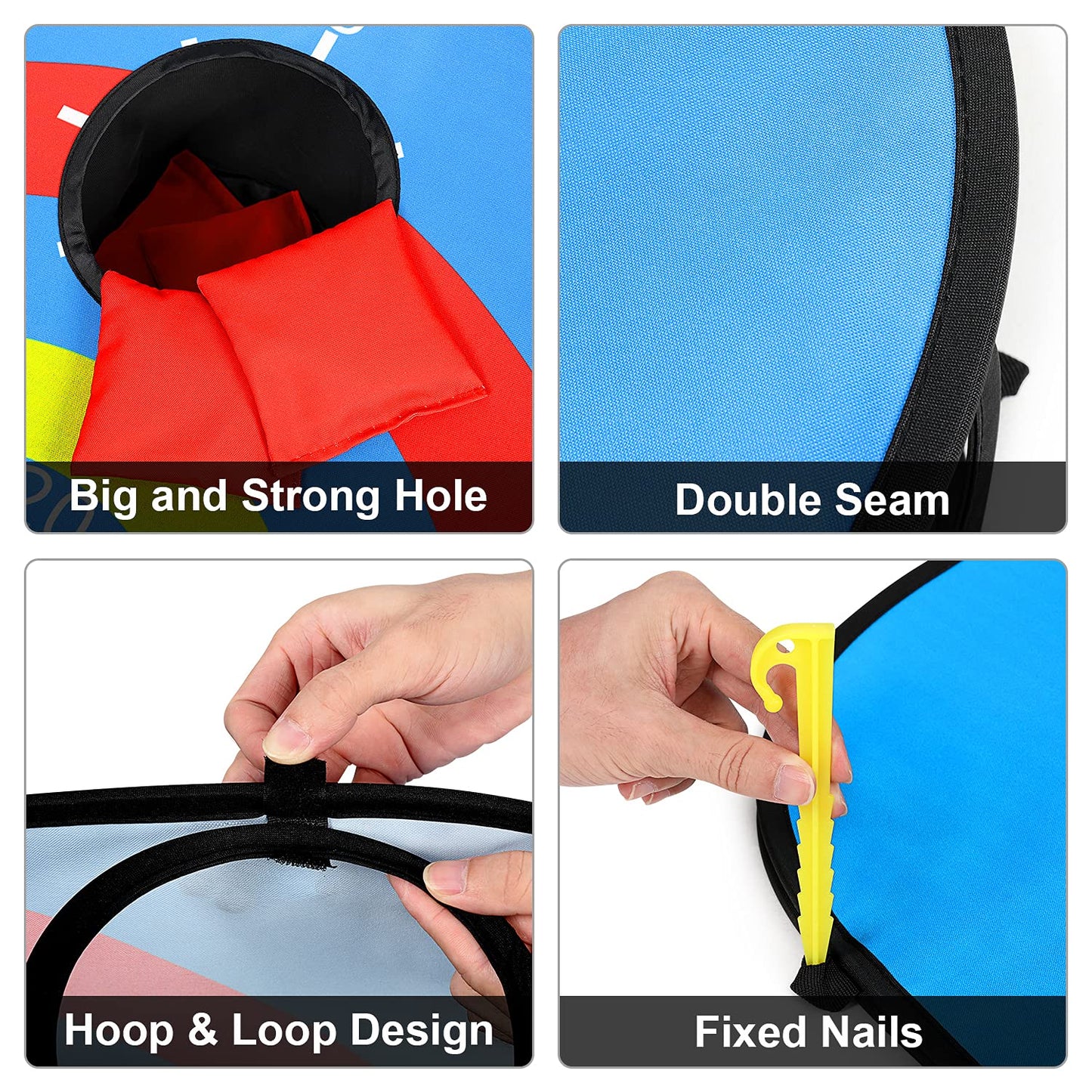 G4Free Portable Collapsible 5 Holes Cornhole Game Set with 8 Bean Bags