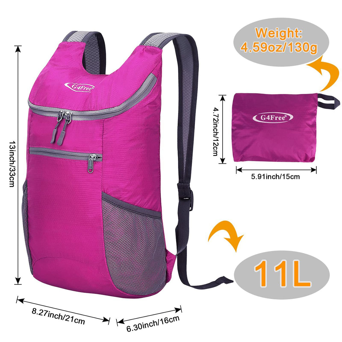 G4Free G4Free 11L Lightweight Hiking Backpack for Men And Women