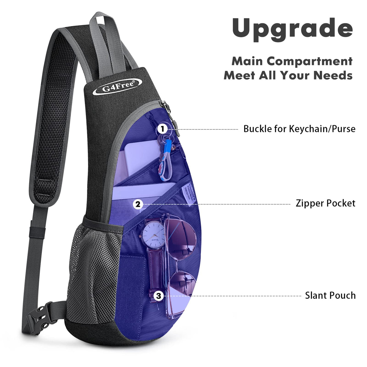 G4Free G4Free Sling Bags Men Shoulder Backpack Small Cross Body Chest Sling Backpack