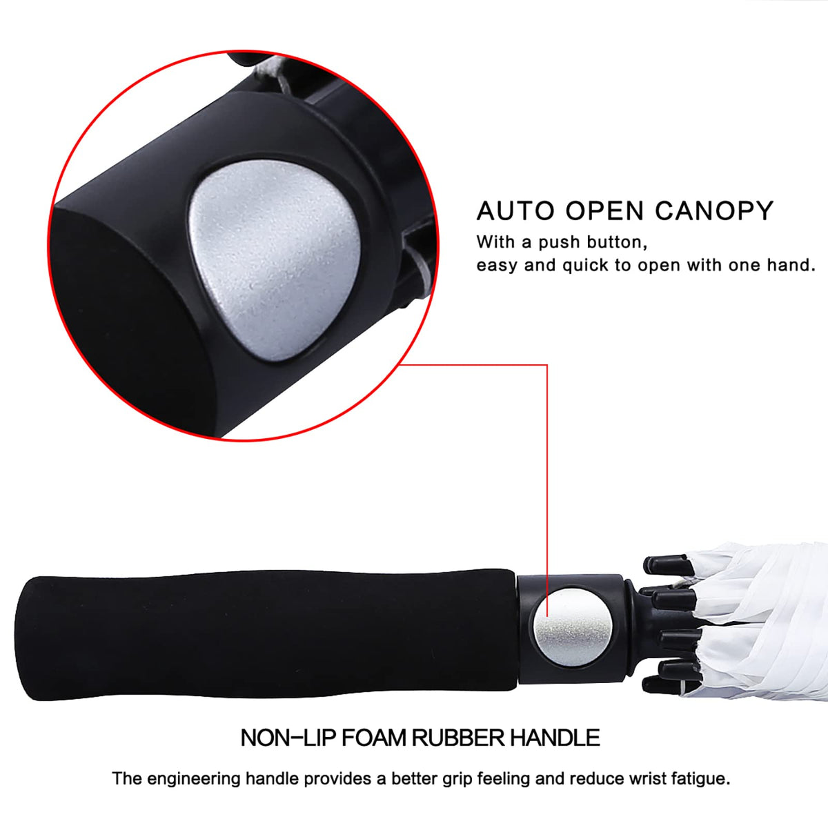 G4Free G4Free Automatic Open Golf Umbrella Double Canopy Vented Stick Umbrellas