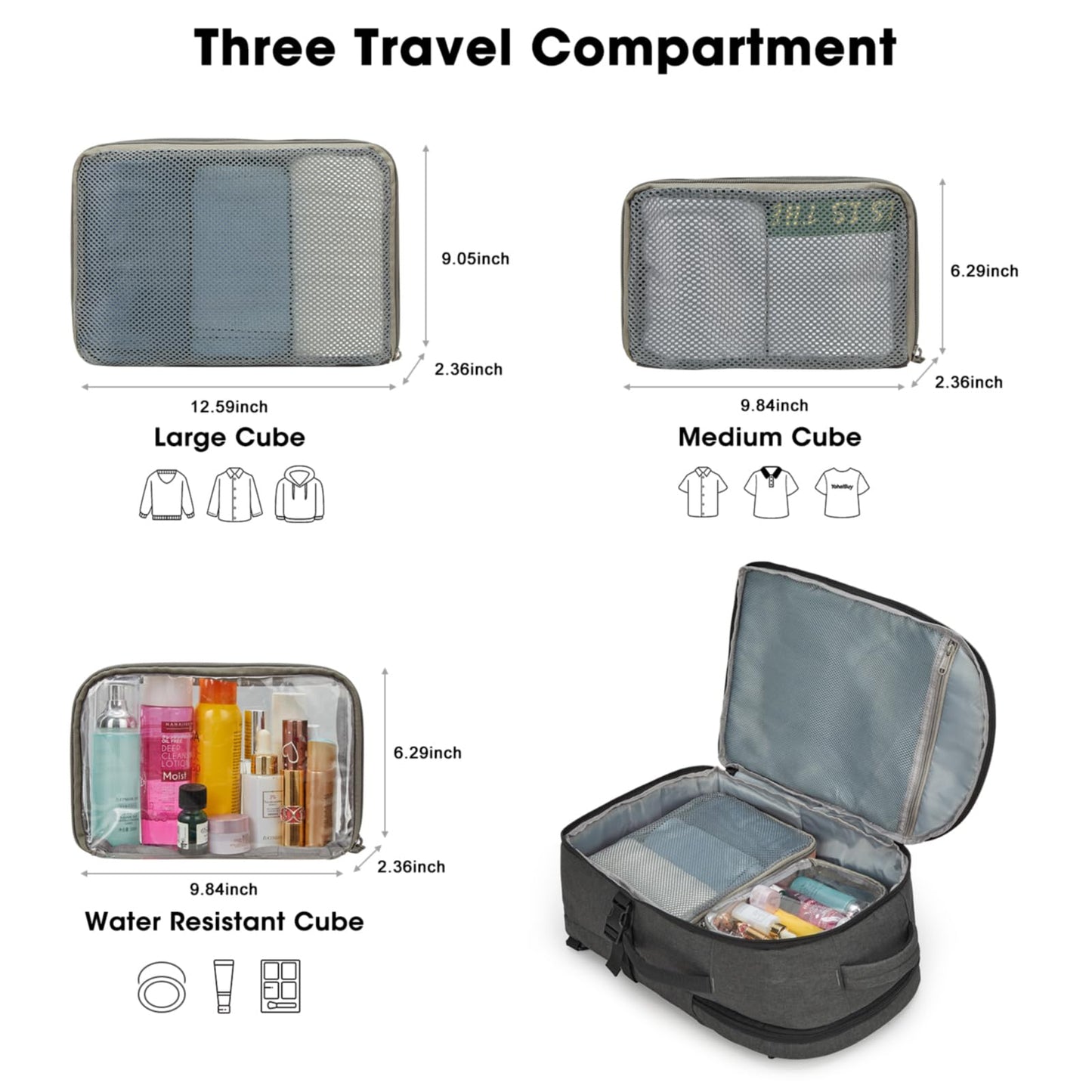 G4Free 40l Carry On Waterproof Travel Backpack For Women Men