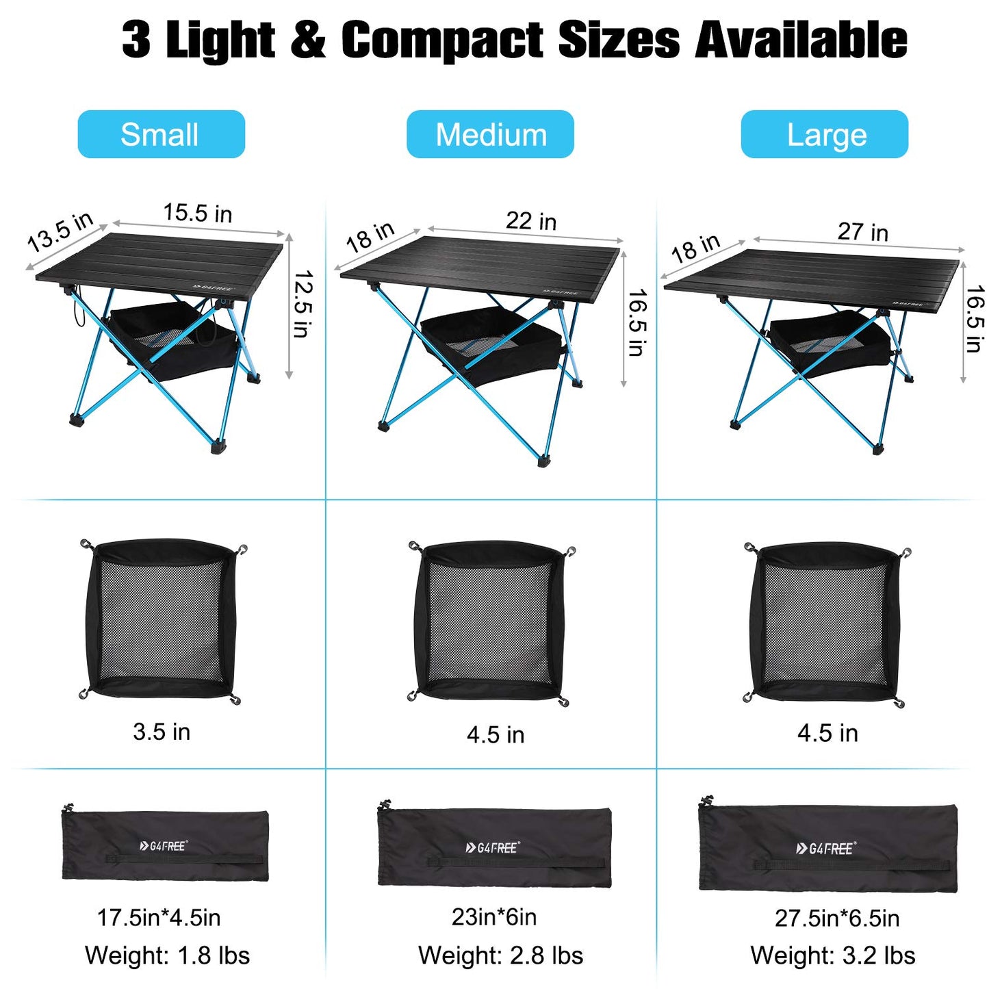 G4Free Camping Table Folding Portable