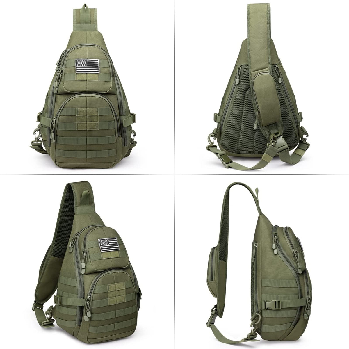 G4Free Activewear - G4Free Tactical EDC Sling Backpack, Military Rover Shoulder Sling Bag Pack with Pistol Holster for Concealed Carry -D02V760A-D02V760D-D02V760C
