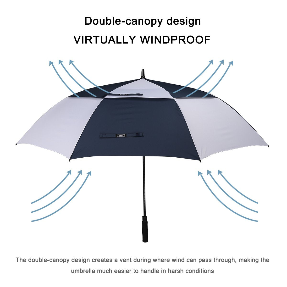 G4Free G4Free Automatic Open Golf Umbrella Double Canopy Vented Stick Umbrellas