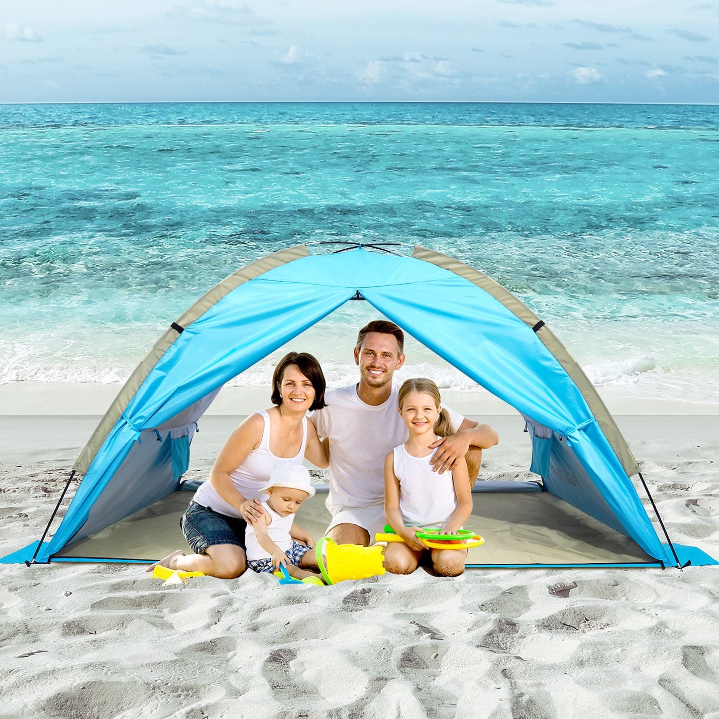 G4Free Large Pop up Beach Tent for 3-4 Person