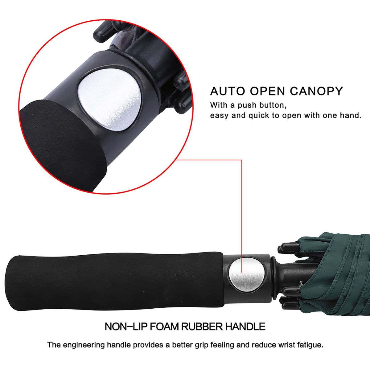 G4Free G4Free Automatic Open Golf Umbrella Double Canopy Vented Stick Umbrellas