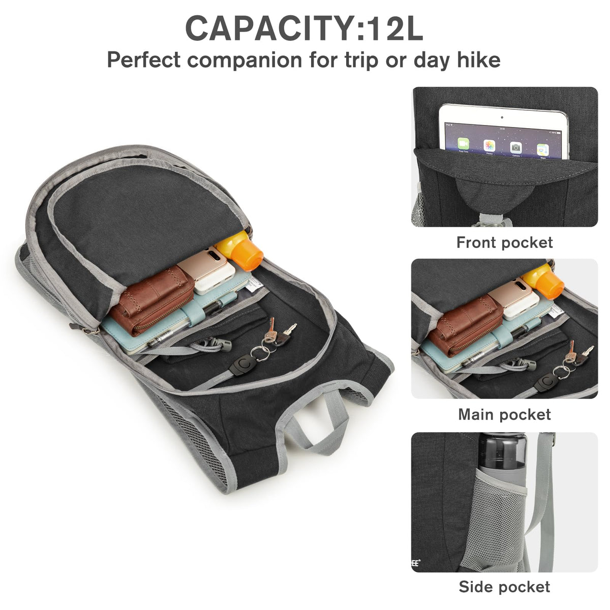 G4Free Activewear - G4Free 12L Hiking Backpack -TN23B237T-TN23B237A-TN23B237E-TN23B237P-TN23B237C