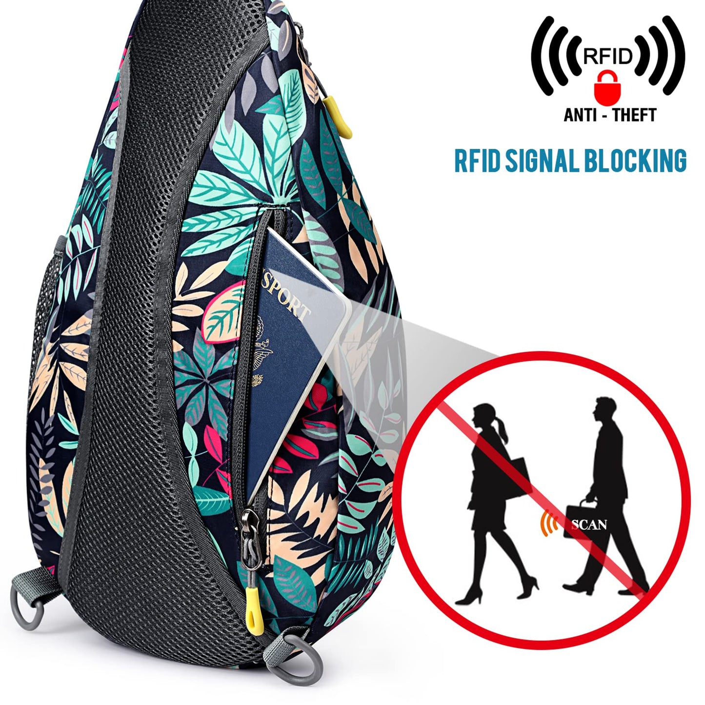 G4Free RFID Sling Bag Crossbody Backpack