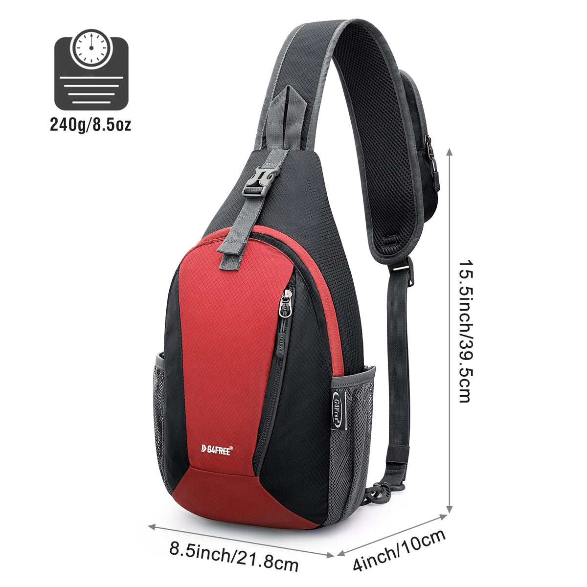 G4Free Activewear - G4Free RFID Sling Bag Crossbody Sling Backpack -TN22B092A-TN22B092B-TN22B092C-TN22B092D-TN22B092E