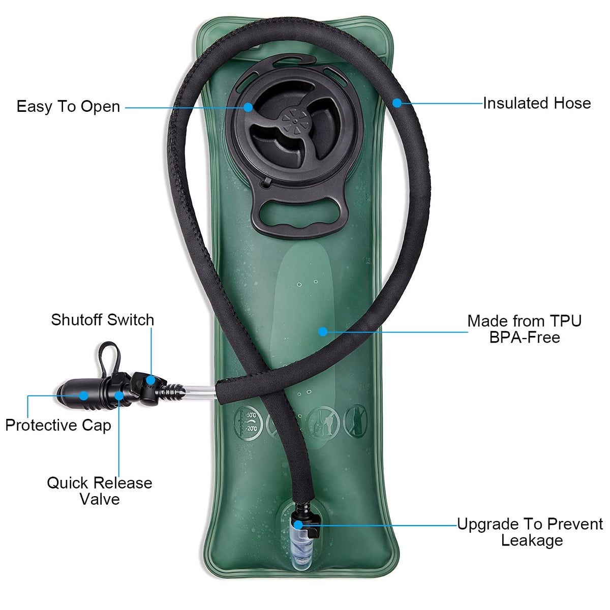 G4Free Activewear - G4Free Military Tactical Hydration Backpack with 3L Upgraded Bladder -D02V560A-D02V560B