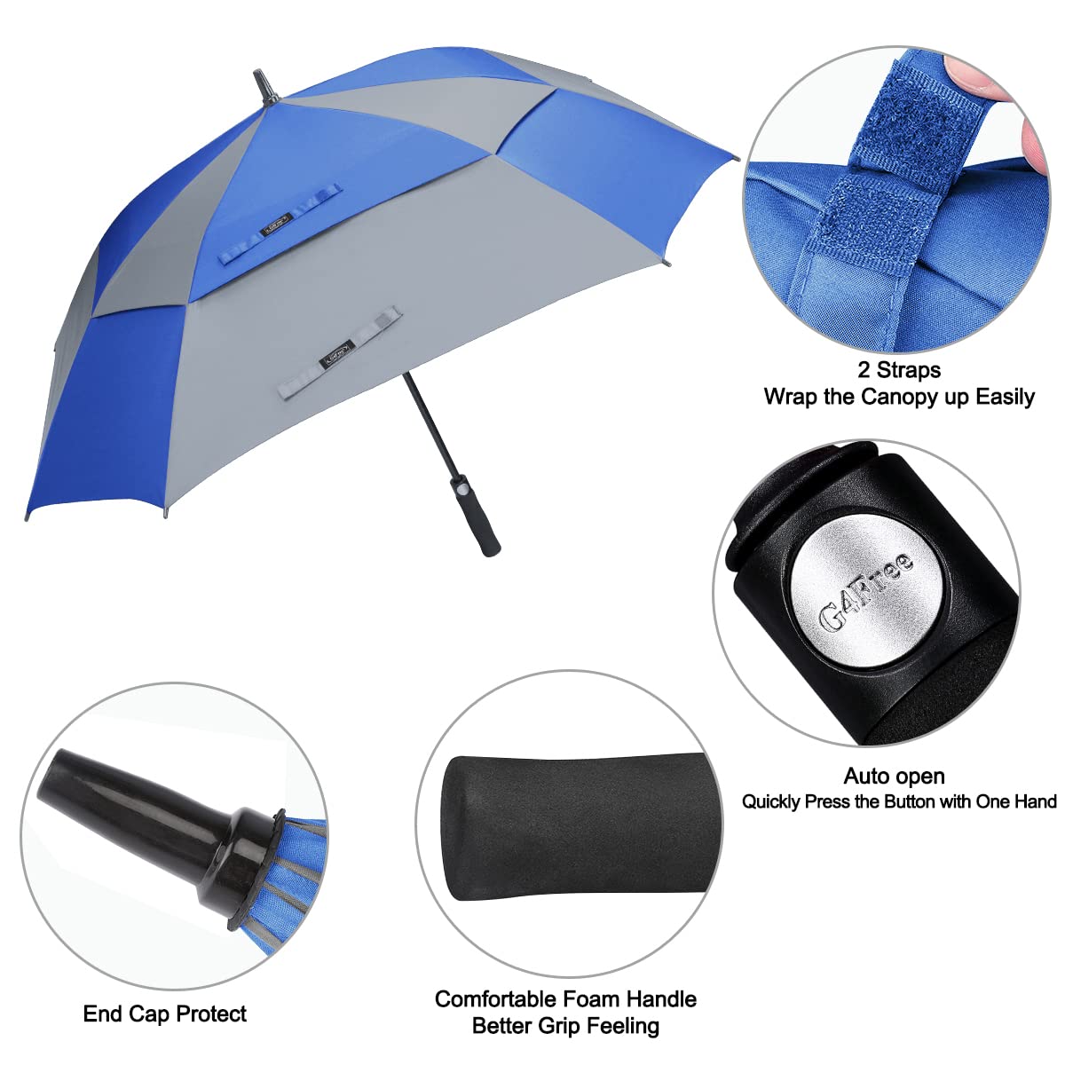 G4Free Square Windproof Auto Open Stick Umbrella