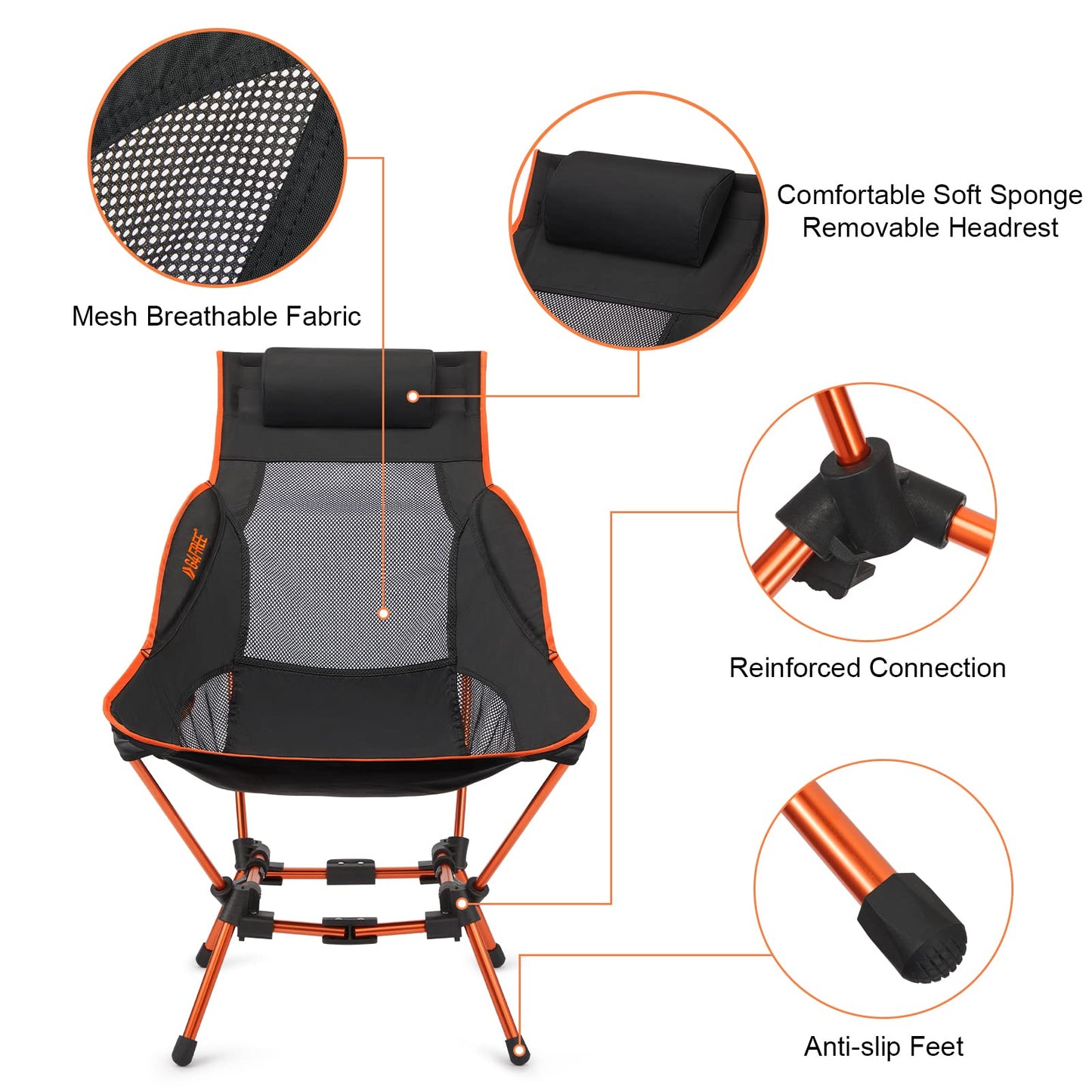 G4Free High Back Lightweight Camping Chair