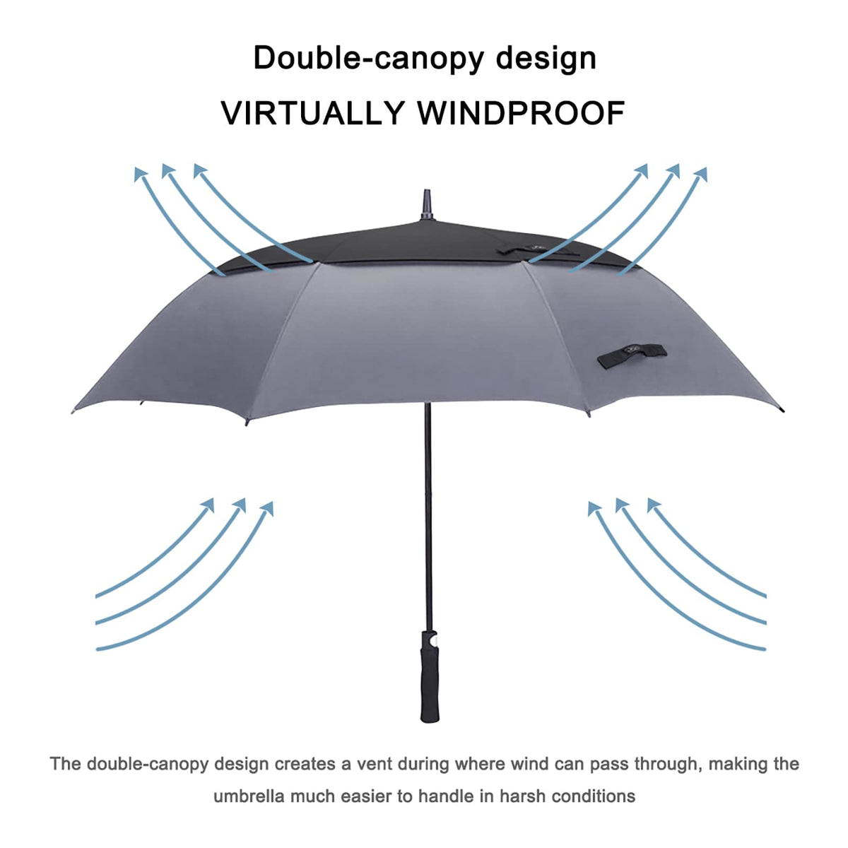 G4Free G4Free Automatic Open Golf Umbrella Double Canopy Vented Stick Umbrellas