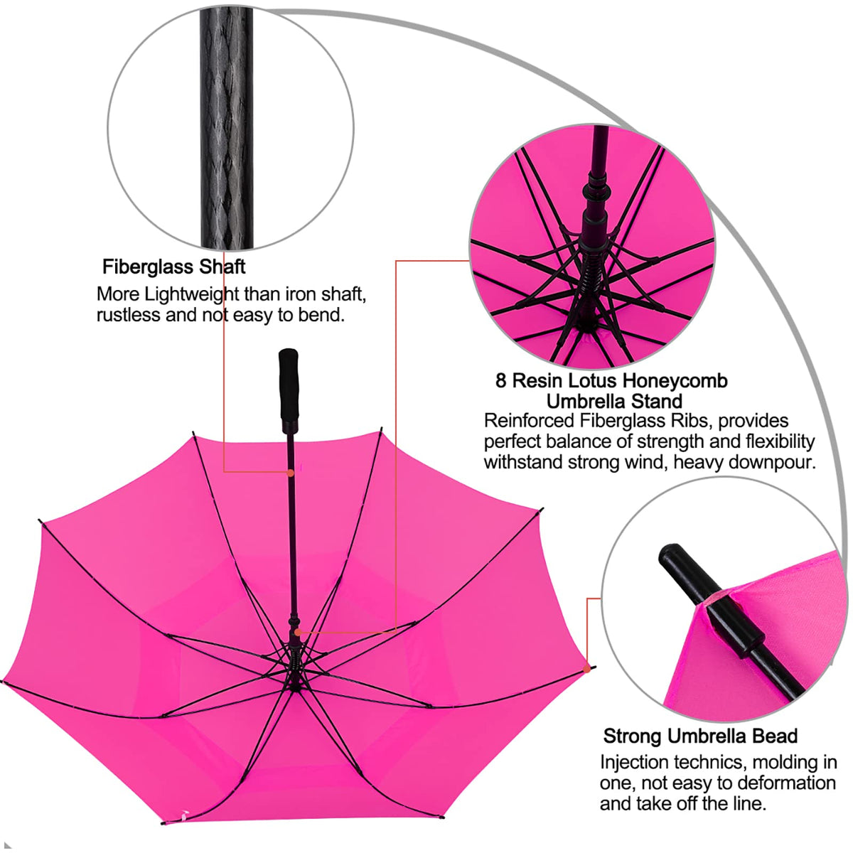 G4Free G4Free Automatic Open Golf Umbrella Double Canopy Vented Stick Umbrellas