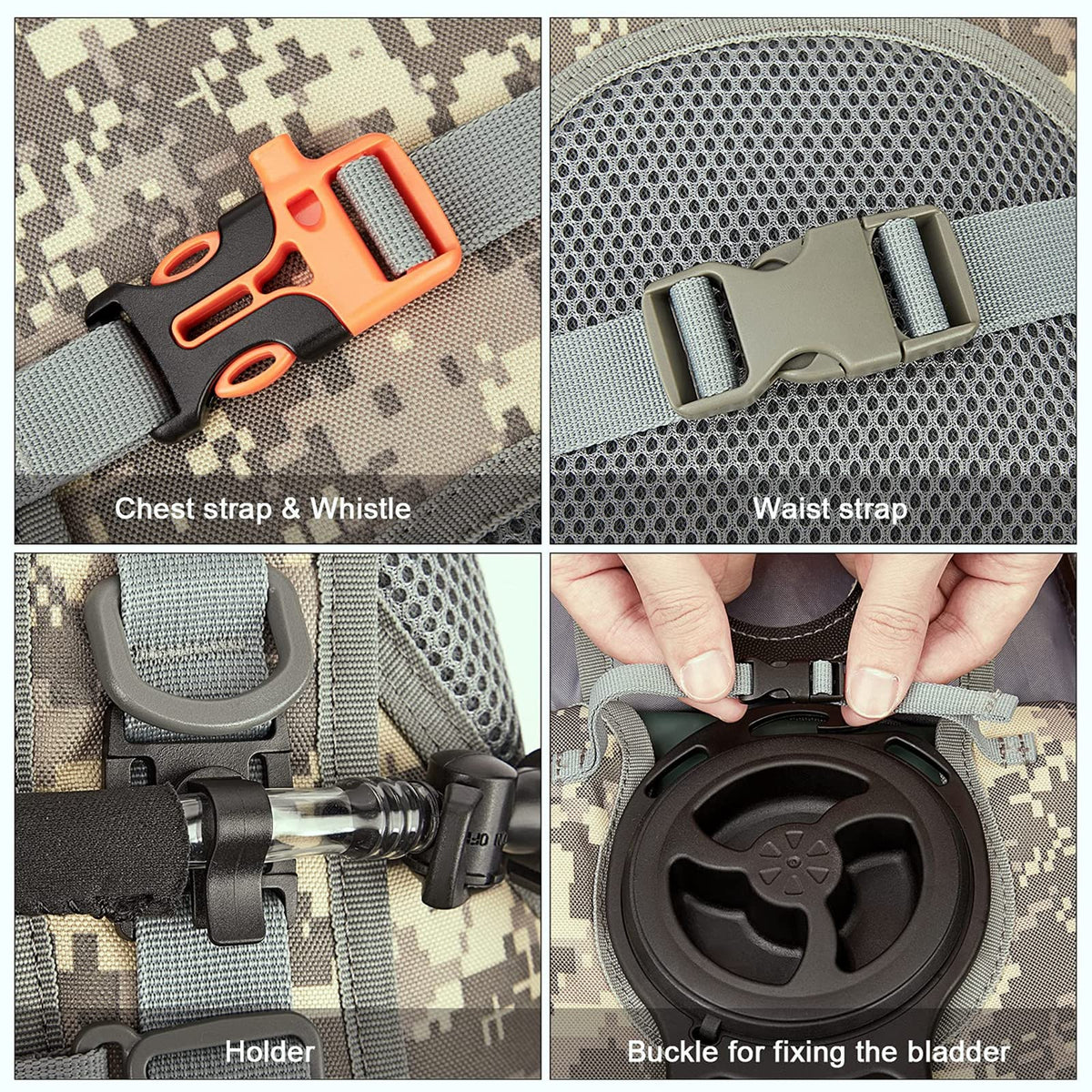 G4Free Activewear - G4Free Military Tactical Hydration Backpack with 3L Upgraded Bladder -D02V560A-D02V560B