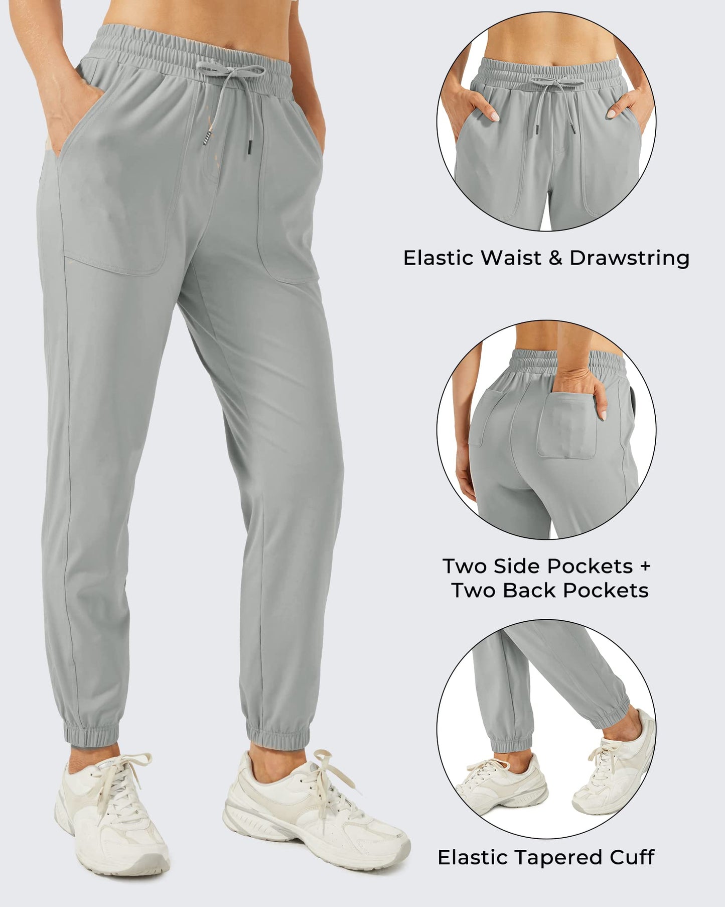 G4Free Womens Golf Pants Tapered Joggers with 4 Pockets