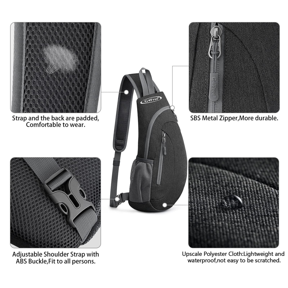 G4Free G4Free Sling Bags Men Shoulder Backpack Small Cross Body Chest Sling Backpack