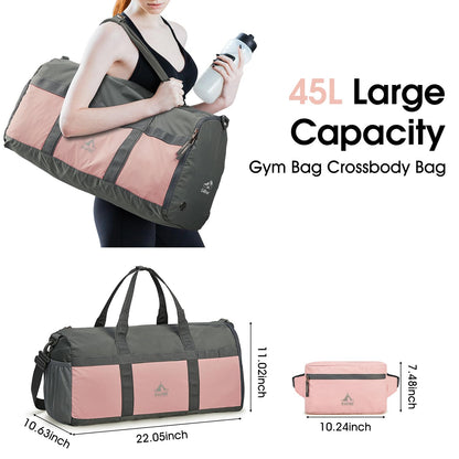 G4Free Gym Duffel Bag with Wet Pocket Shoes Compartment