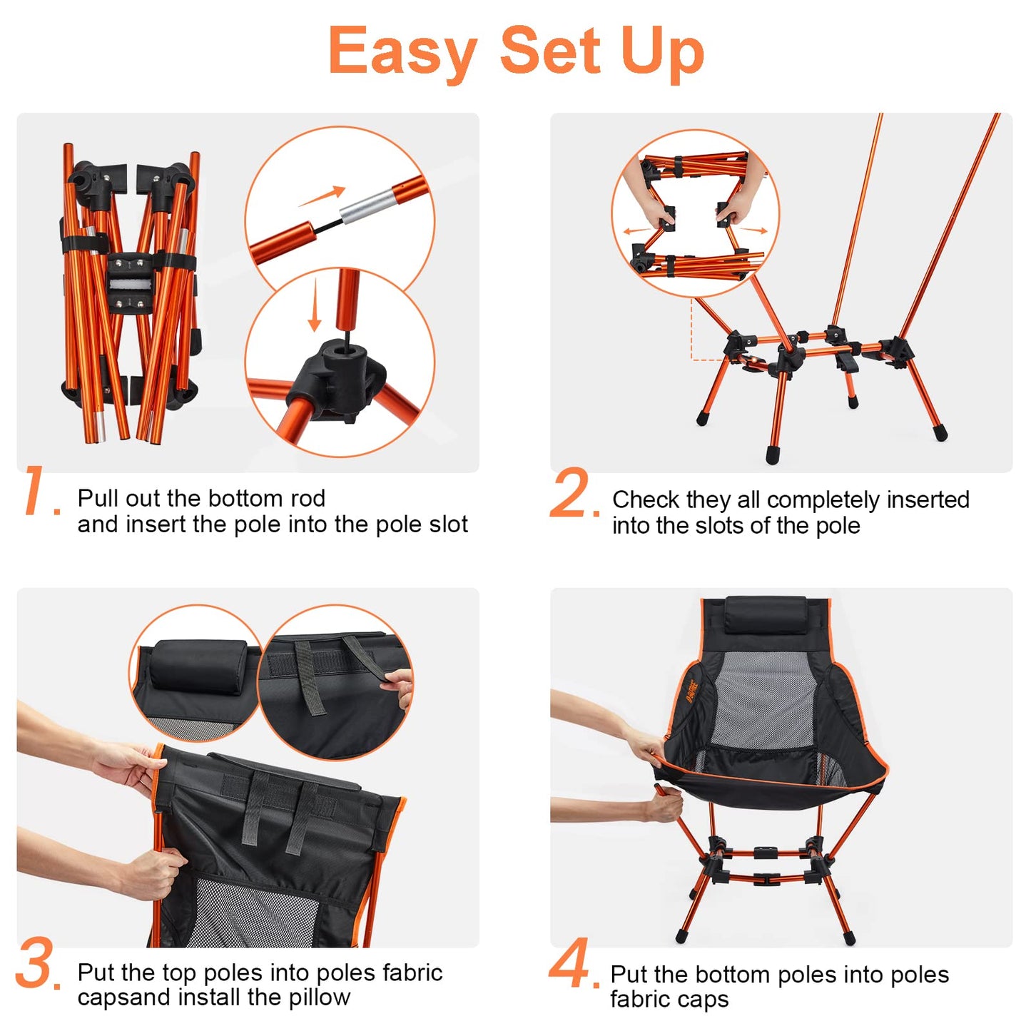 G4Free High Back Lightweight Camping Chair