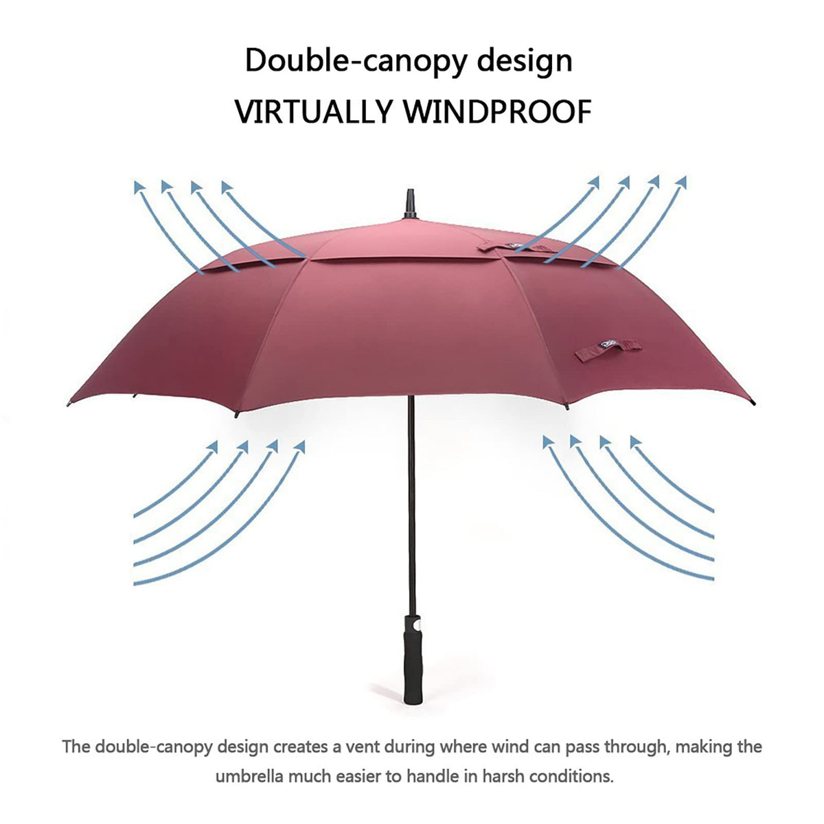 G4Free G4Free Automatic Open Golf Umbrella Double Canopy Vented Stick Umbrellas