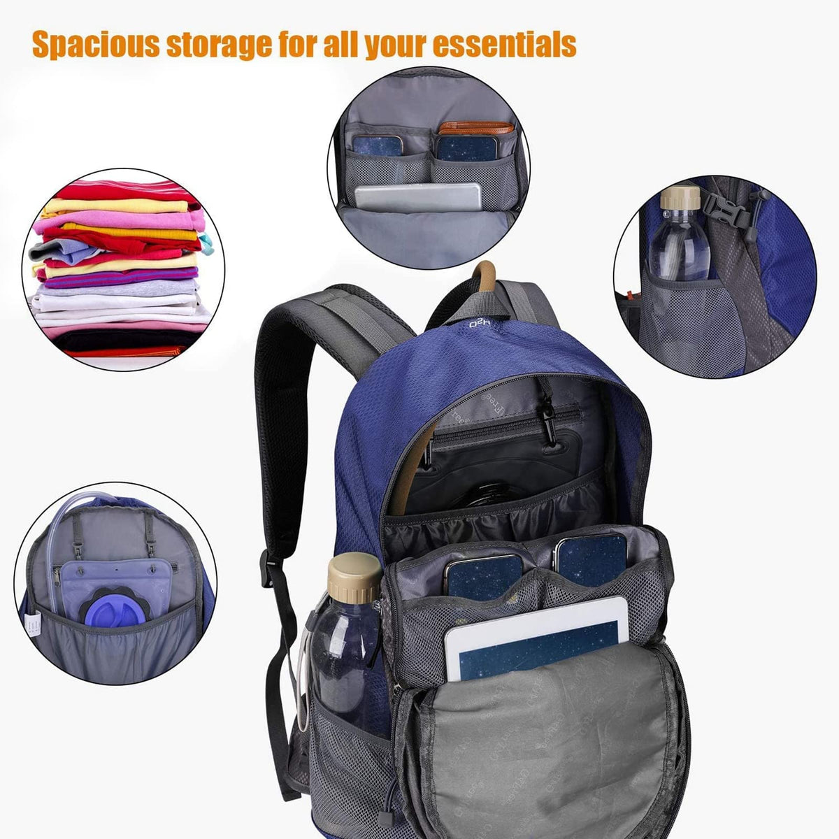 G4Free Activewear - G4Free 35L Outdoor Sports Travel Daypack with Rain Cover -D02V647A-D02V647C-D02V647D-D02V647F-D02V647B