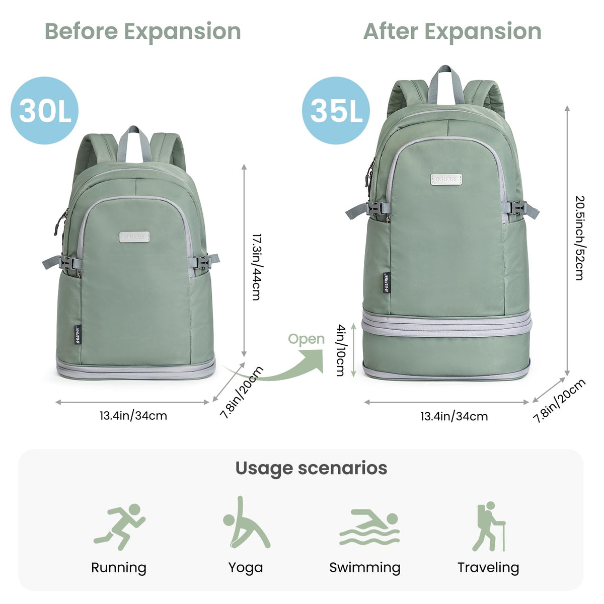 G4Free G4Free Gym Backpack For Women with Shoes Compartment & Wet Pocket