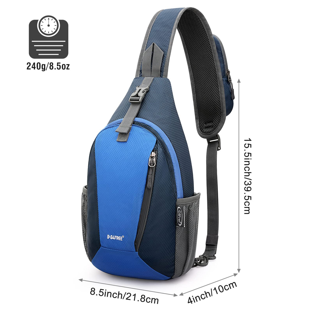 G4Free Activewear - G4Free RFID Sling Bag Crossbody Sling Backpack -TN22B092A-TN22B092B-TN22B092C-TN22B092D-TN22B092E
