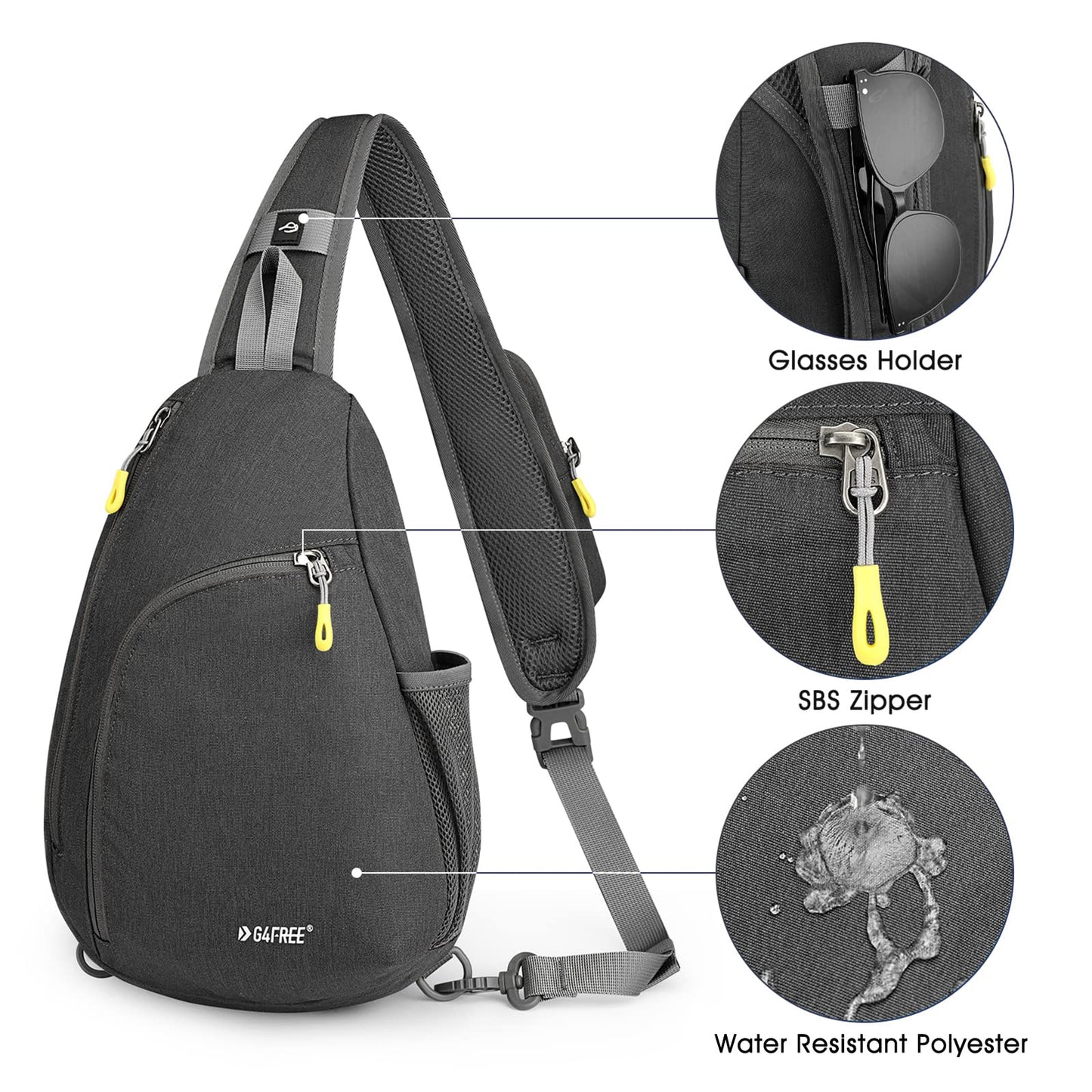 G4Free RFID Sling Bag Crossbody Backpack