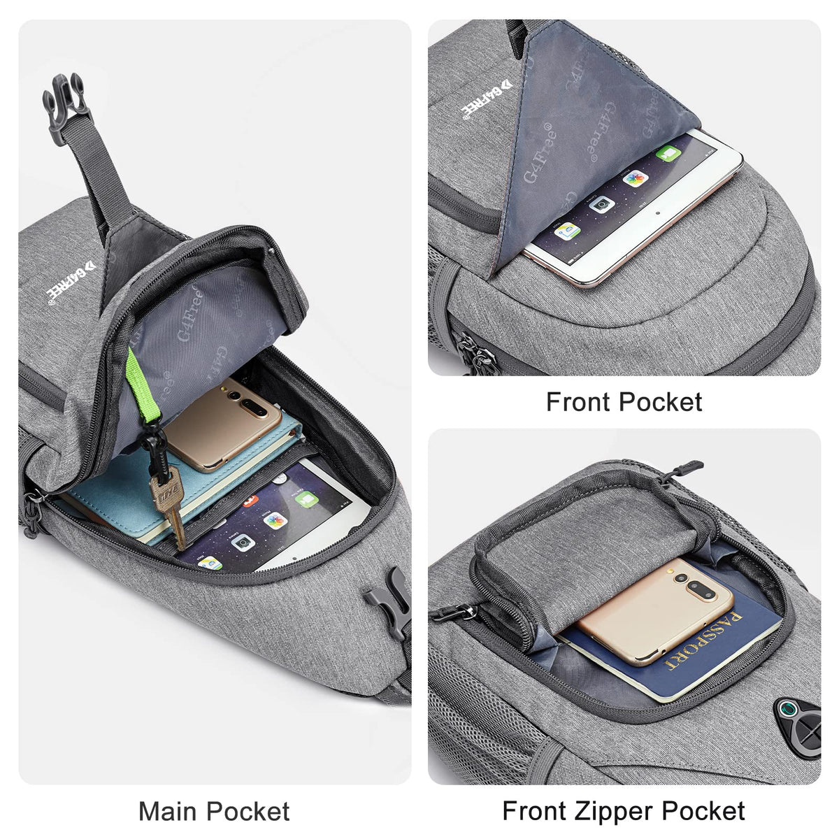 G4Free Activewear - G4Free RFID Sling Bag for Hiking Outdoor -TN22B091A-TN22B091E-TN22B091B-TN22B091F-TN22B091D
