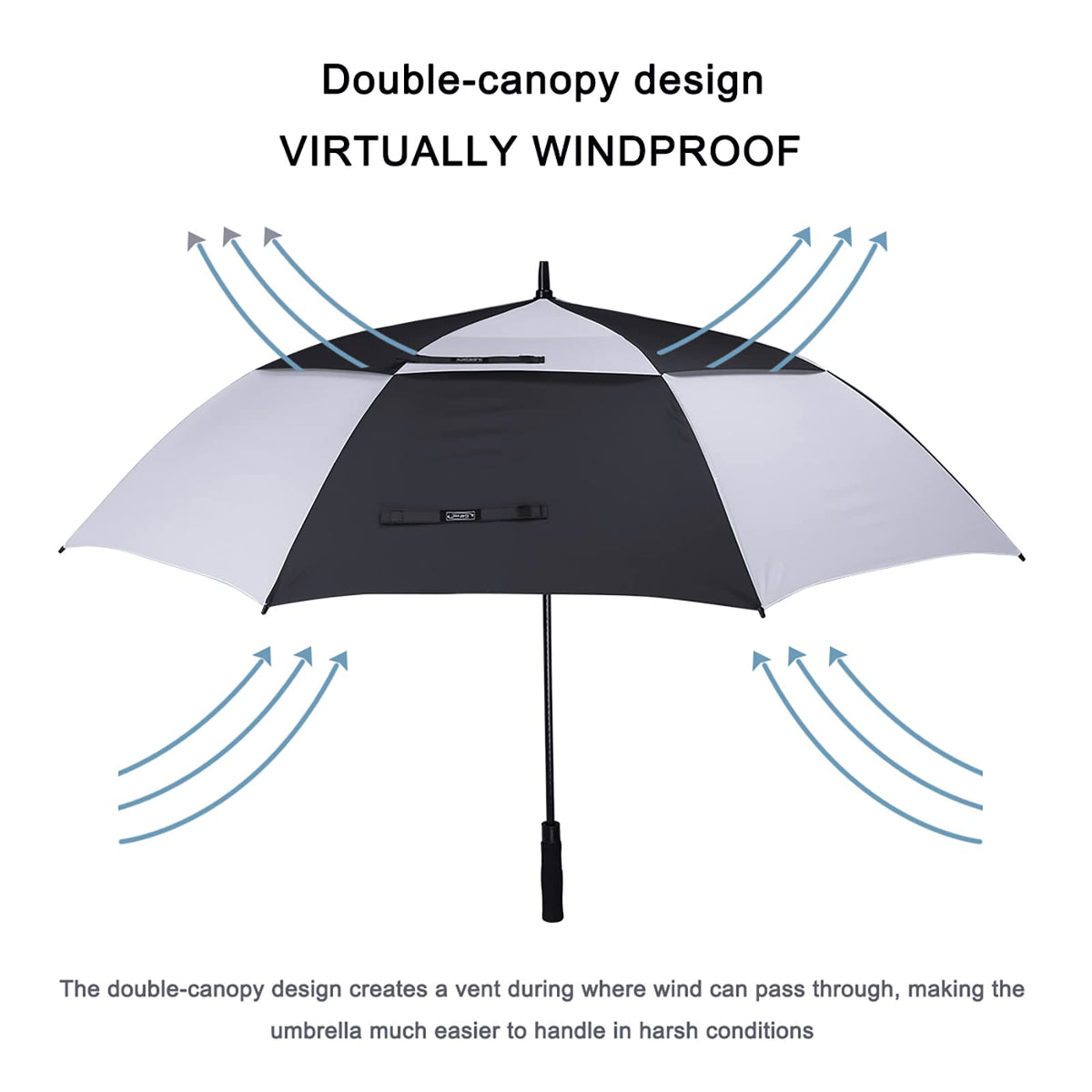 G4Free G4Free Automatic Open Golf Umbrella Double Canopy Vented Stick Umbrellas