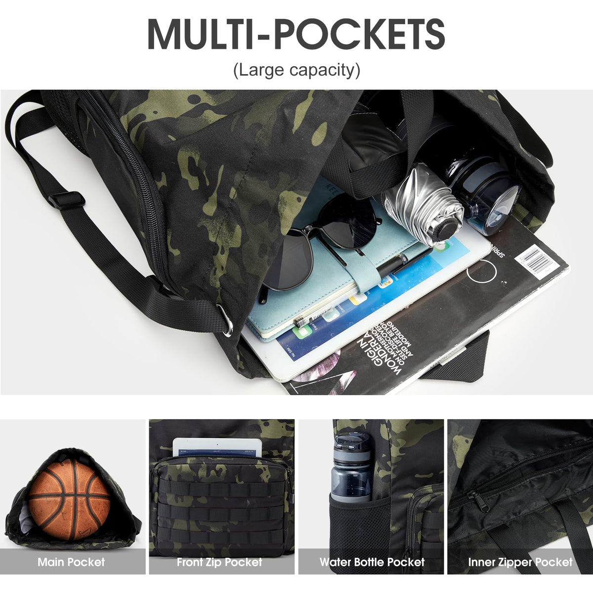 G4Free Activewear - G4Free Drawstring Backpack Sports Gym Bag with Shoes Compartment -TN23B194C-TN23B194B