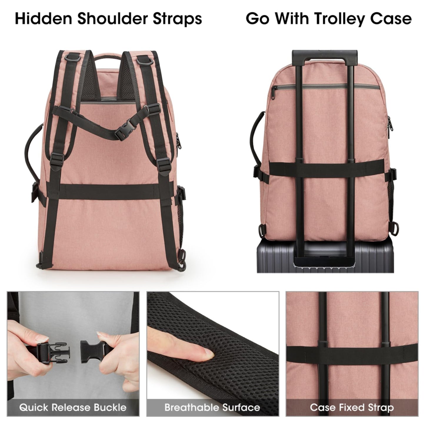 G4Free 40l Carry On Waterproof Travel Backpack For Women Men